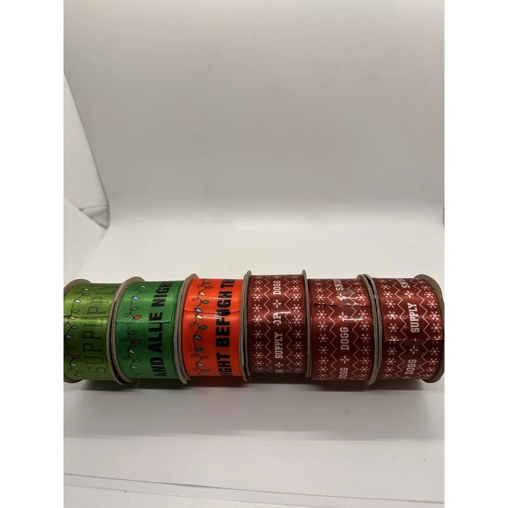 Snoop Dogg Holiday Gift Wrap Ribbon Lot of 6 Christmas‎ Rap Hip Hop Dogg Supply